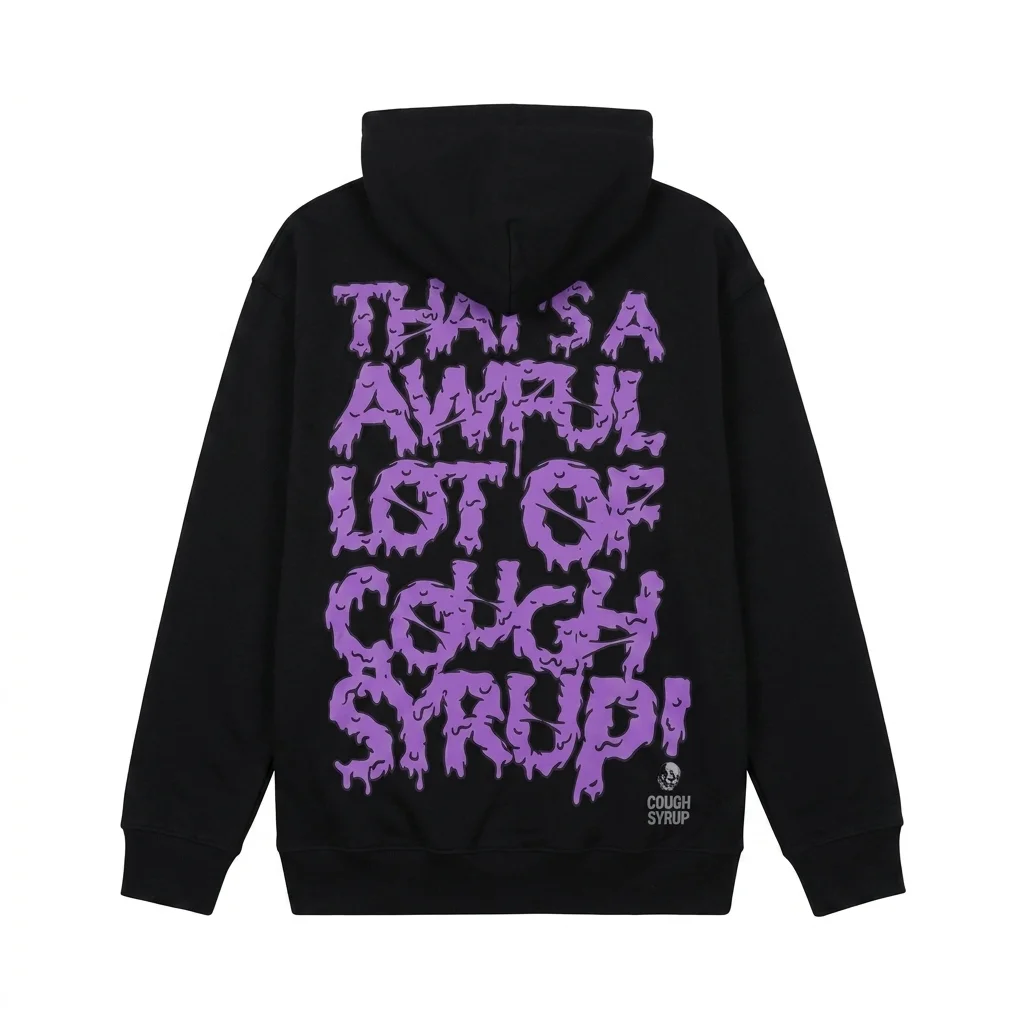Cough Syrup Skeleton Hoodie Black