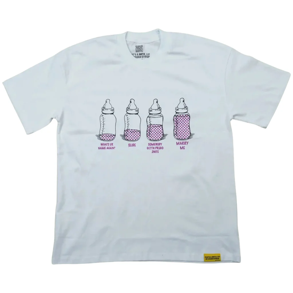 Cough Syrup Baby Bottles Tee White