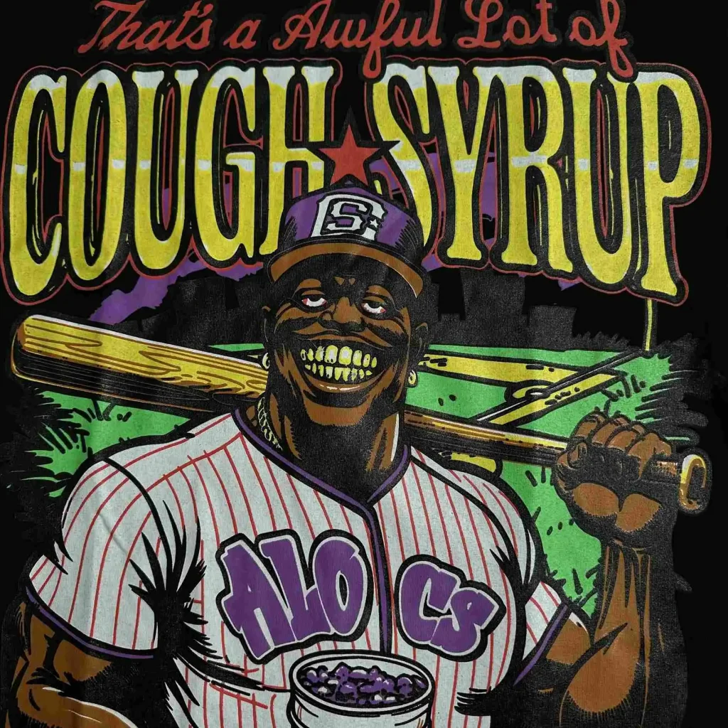 Cough Syrup Baseball Tee Black
