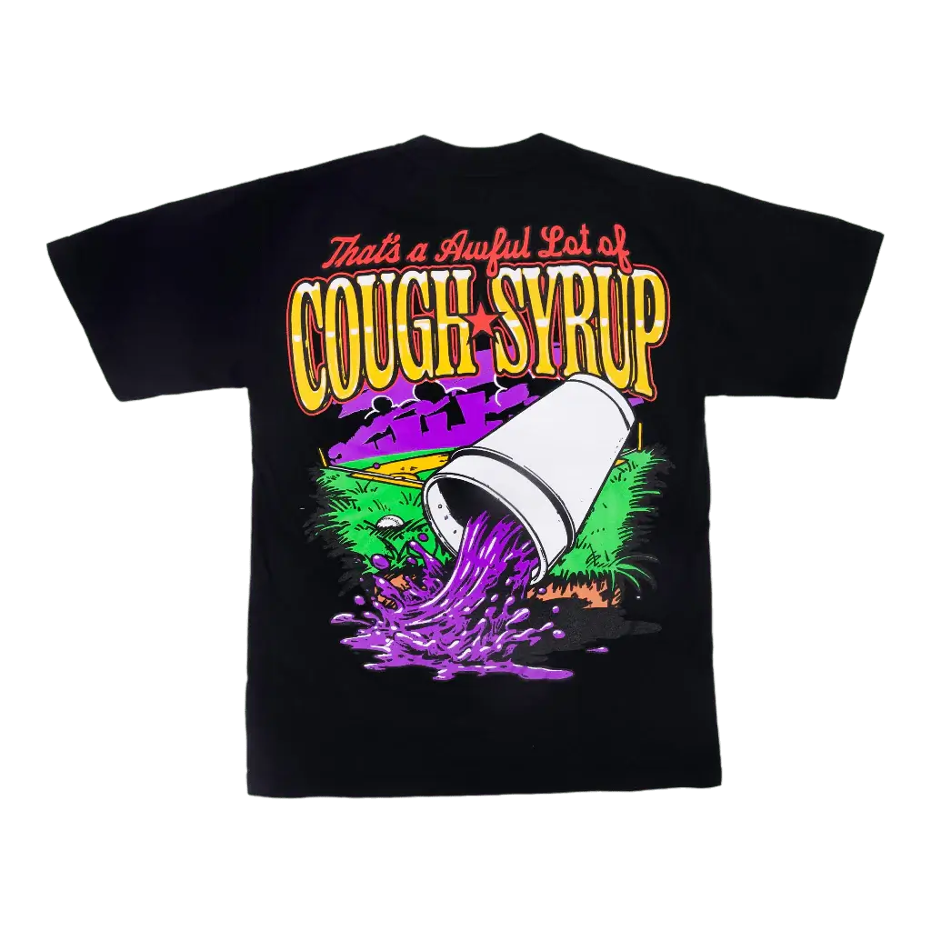 Cough Syrup Baseball Tee Black