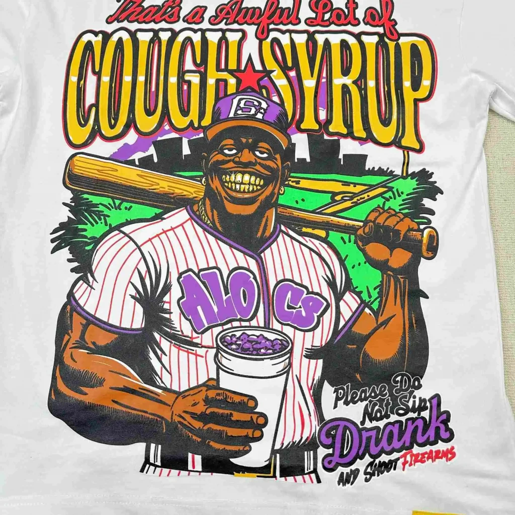 Cough Syrup Baseball Tee White