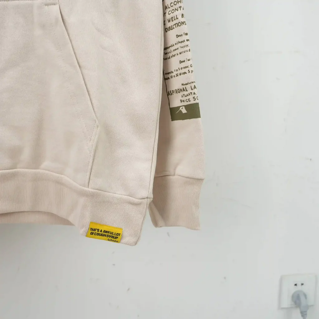 Cough Syrup Cures The Cough Hoodie Beige
