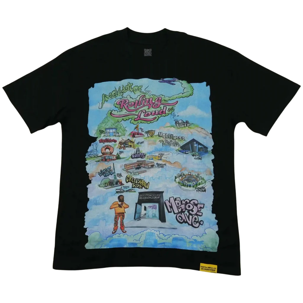 Cough Syrup Rolling Loud Map Tee Black