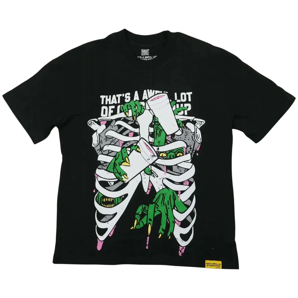Cough Syrup Skeleton Cups Tee Black
